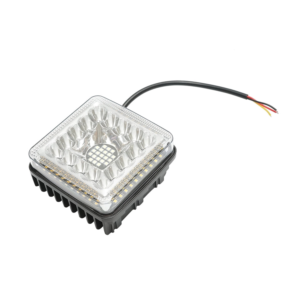 Lampada LED 9-36V, 40W, colore bianco-giallo, alloggiamento in alluminio 110x107x50mm