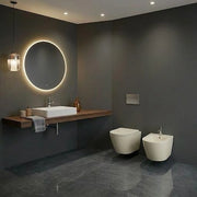 Sanitari sospesi opaco FEELING Rak Ceramics: vaso, bidet, copriwater soft-close Beige Opaco