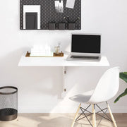 Tavolino Muro Pieghevole Bianco Lucido 100x60x56 cm Multistrato 342649