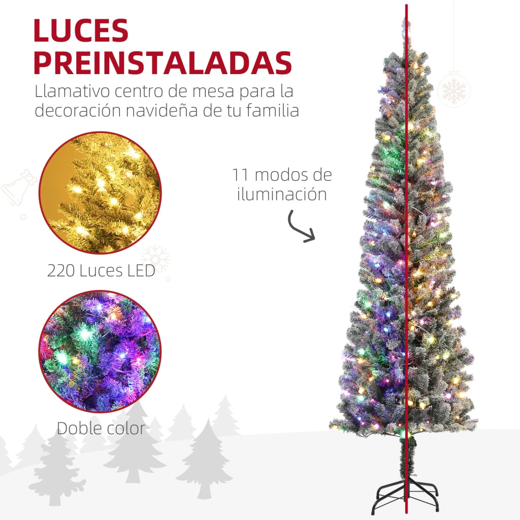 Albero di Natale Artificiale ¨C zephmum ¨C Verde 225 cm con Luci LED