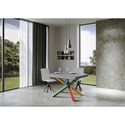 Tavolo allungabile 130/390x90 cm Volantis Premium telaio Multicolore 4/B - Cemento