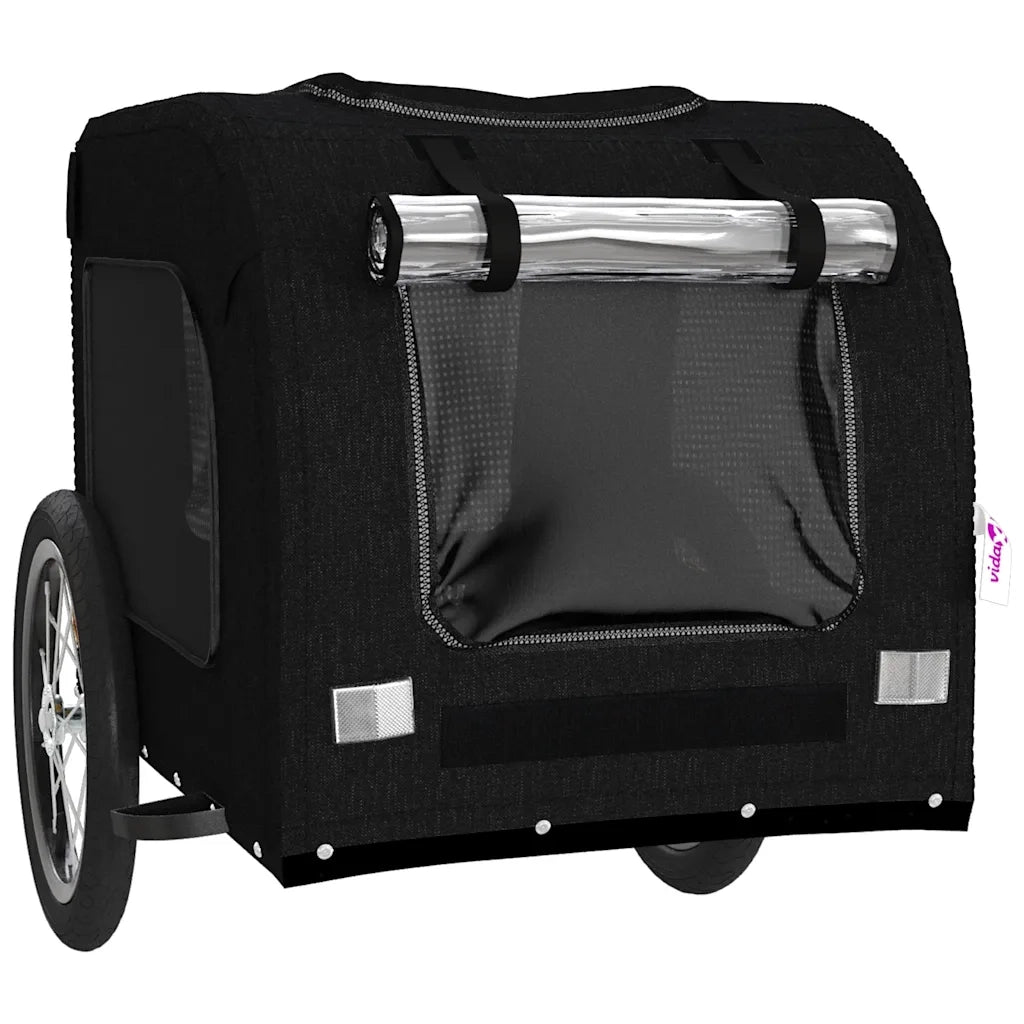 Rimorchio da Bici per Animali Nero Oxford e Ferro CFW8073310