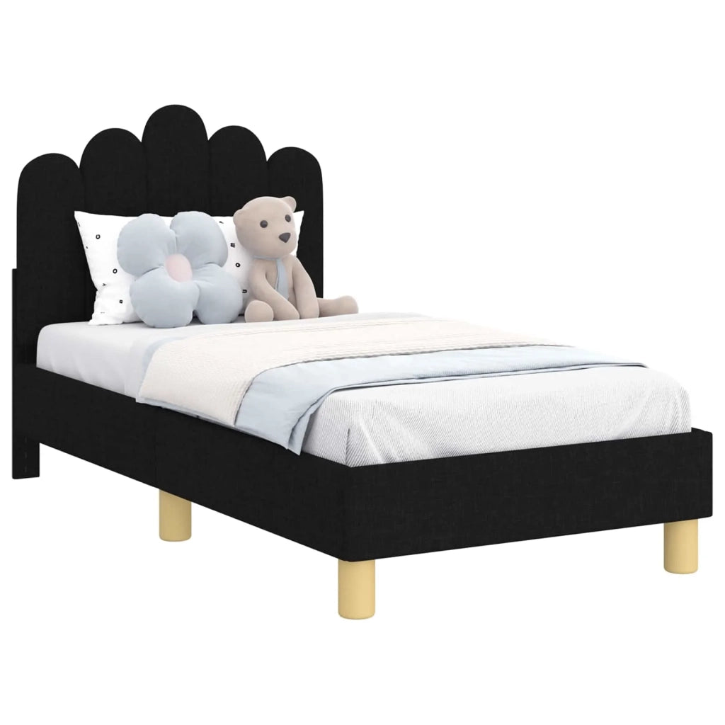 Letto singolo | Letto per adulti | Struttura letto per bambini con testata Nero 70 x 140 cm