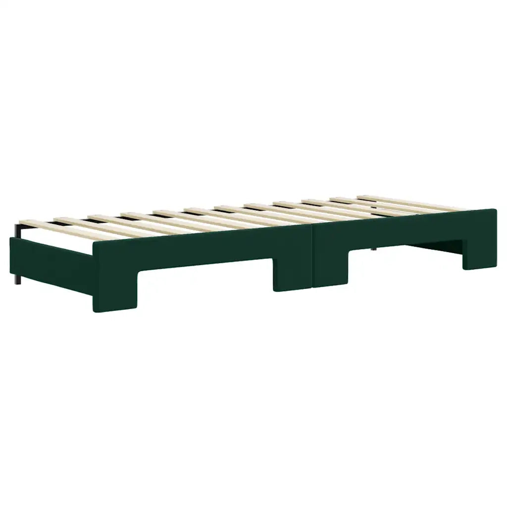 Divano Letto Estraibile Cassetti Verde Scuro 80x200cm Velluto 3196758