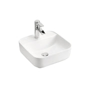 Lavabo da appoggio quadrato 40x40 cm bianco lucido in ceramica