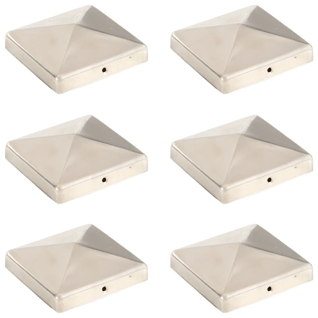 Tappi per Pali a Piramide 6 pz in Acciaio Inox 101x101 mm