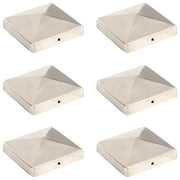 Tappi per Pali a Piramide 6 pz in Acciaio Inox 101x101 mm