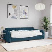Divano Letto con Materasso Blu 90x200 cm in Velluto