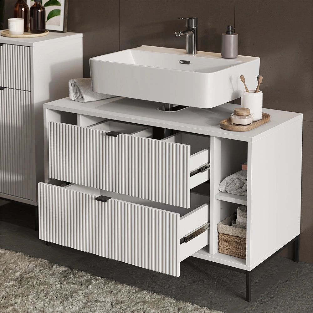 Vicco Set di mobili da bagno Bianco 4 parti