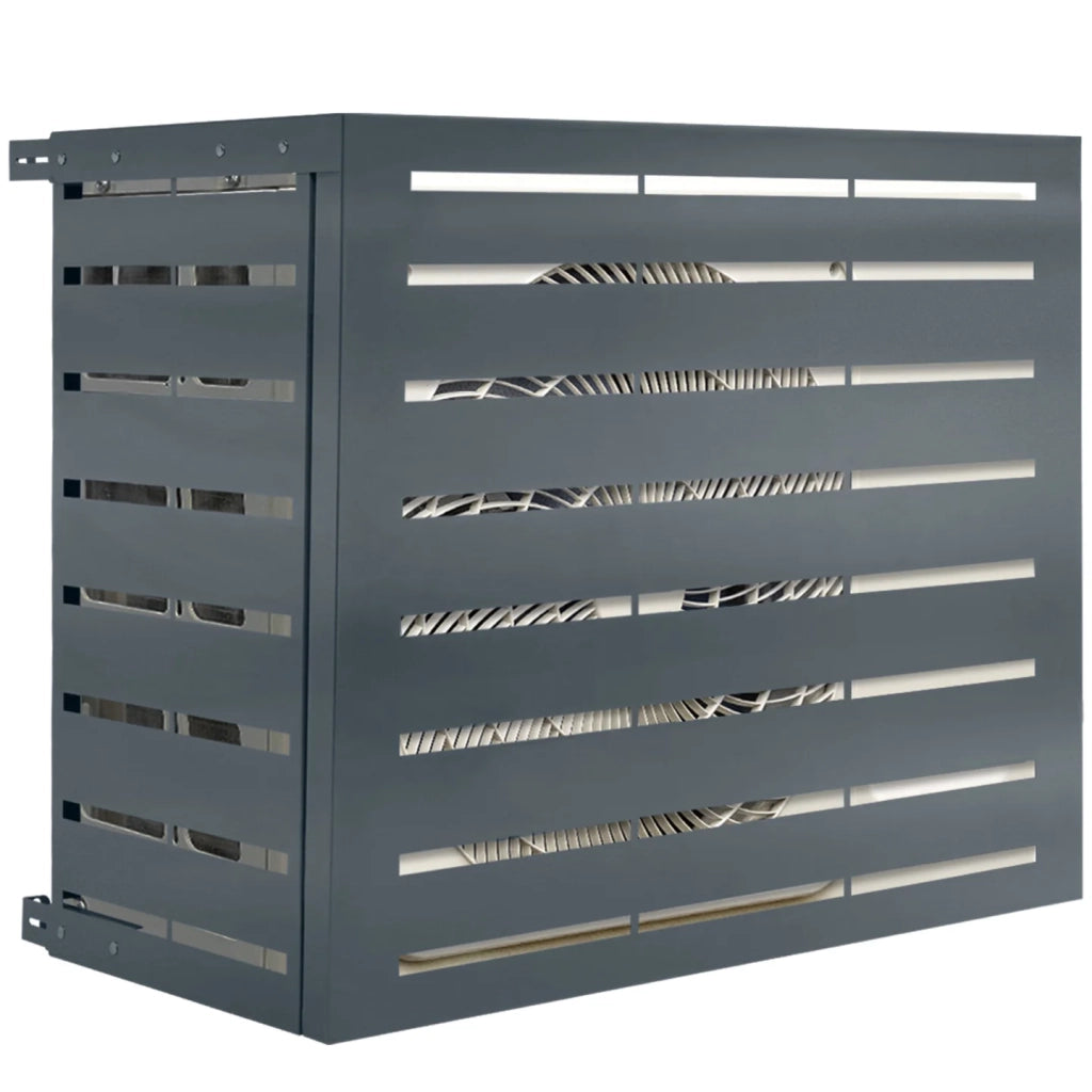 IDMarket - Copertura per condizionatore d'aria in metallo grigio carbone per unità esterna 95 x 48 x 80 cm