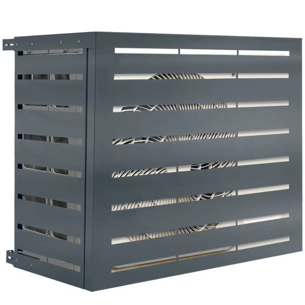 IDMarket - Copertura per condizionatore d'aria in metallo grigio carbone per unità esterna 95 x 48 x 80 cm