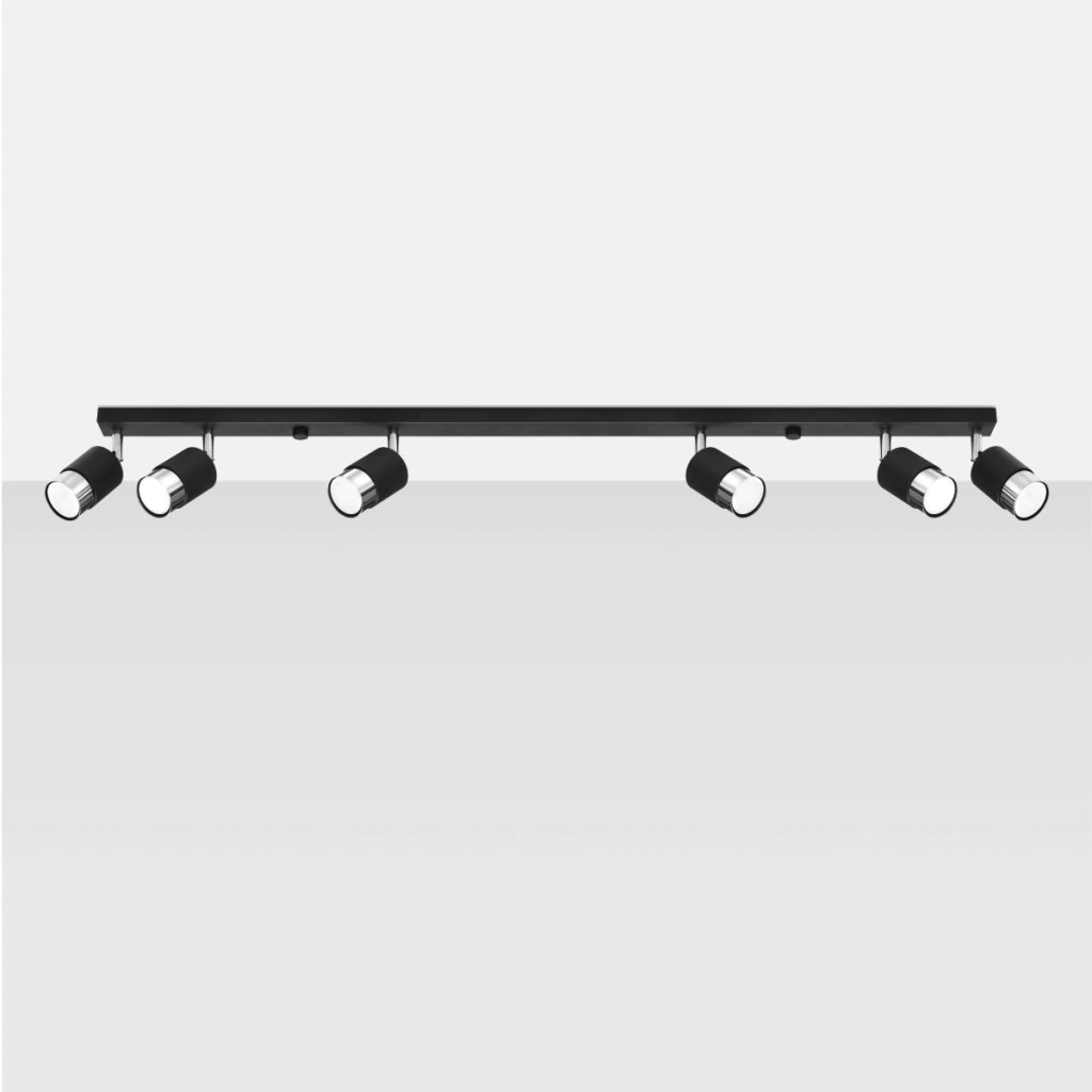 Lampada da soffitto NERO 6 nero/cromo