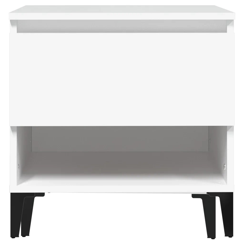 Tavolino | Tavolo laterale Bianco 50x46x50 cm in Legno Multistrato