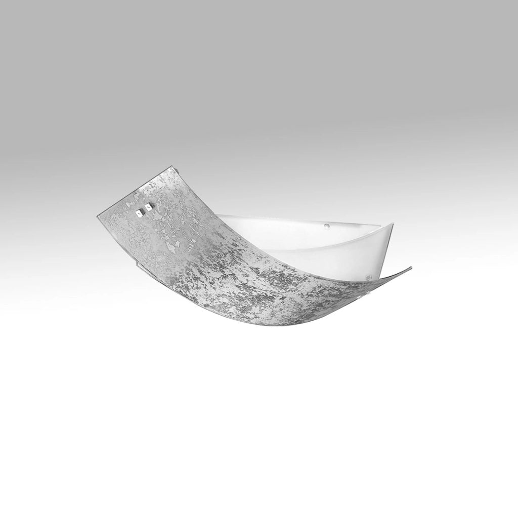 Camilla - Lampada da soffitto argento 3XE14 max 3X28W IP20 - Applique da parete moderna con diffusore in vetro argento e montatura bianca 43x30cm