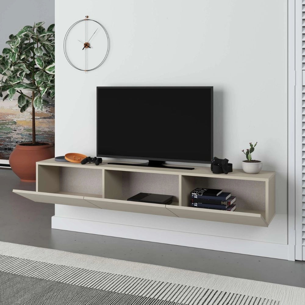 Mobile porta Tv sospeso 3 ante a ribalta Francy colore cashmere 180x30x30H