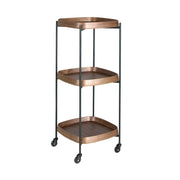 Carrello minibar in noce e acciaio nero