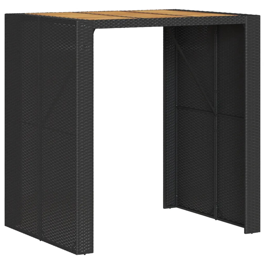 Tavolo Bar da Giardino | Tavolino da esterno Piano in Acacia 105x80x110 cm Polyrattan