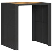 Tavolo Bar da Giardino | Tavolino da esterno Piano in Acacia 105x80x110 cm Polyrattan