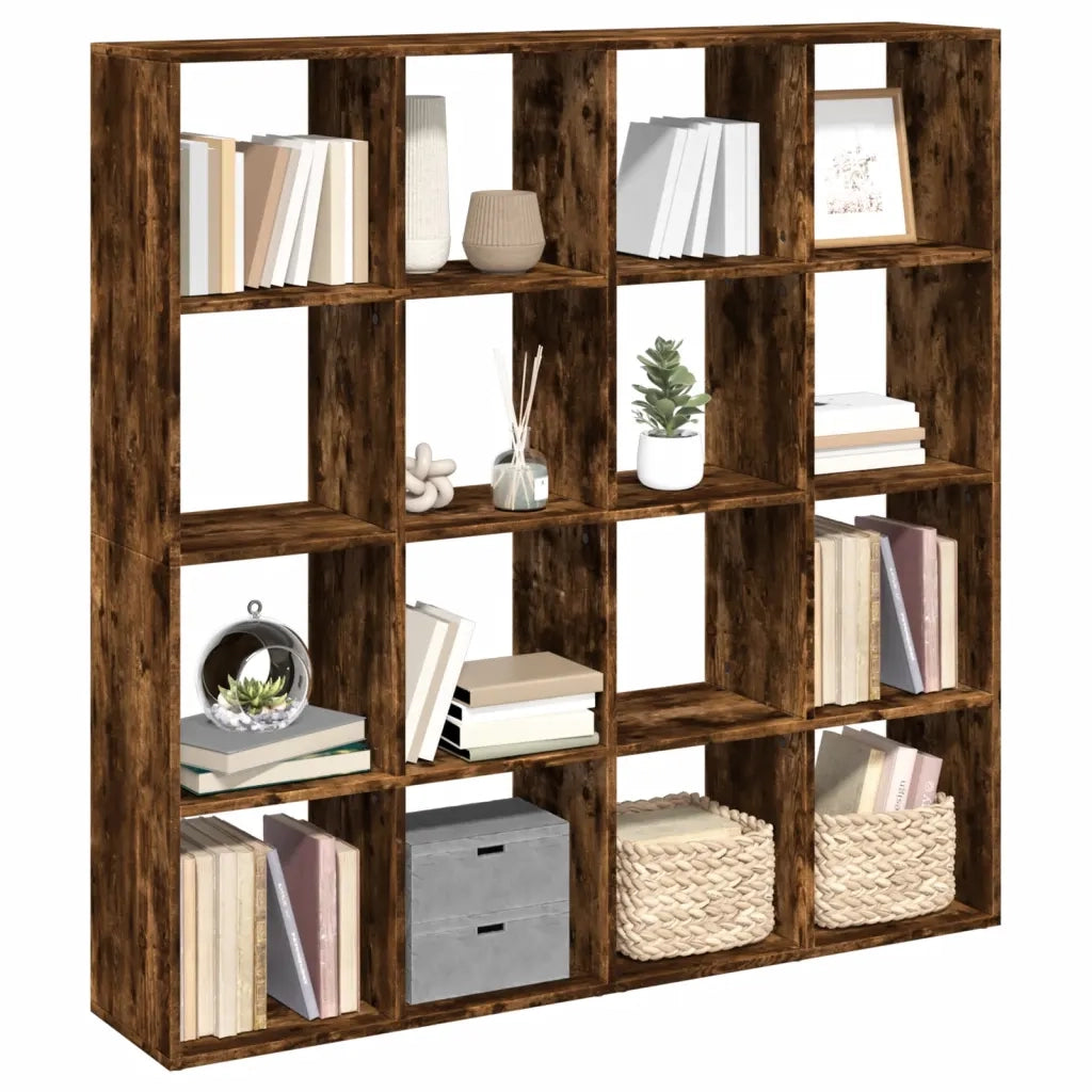 Libreria Rovere Fumo 137,5x29x137,5 cm in Legno Multistrato 3310293