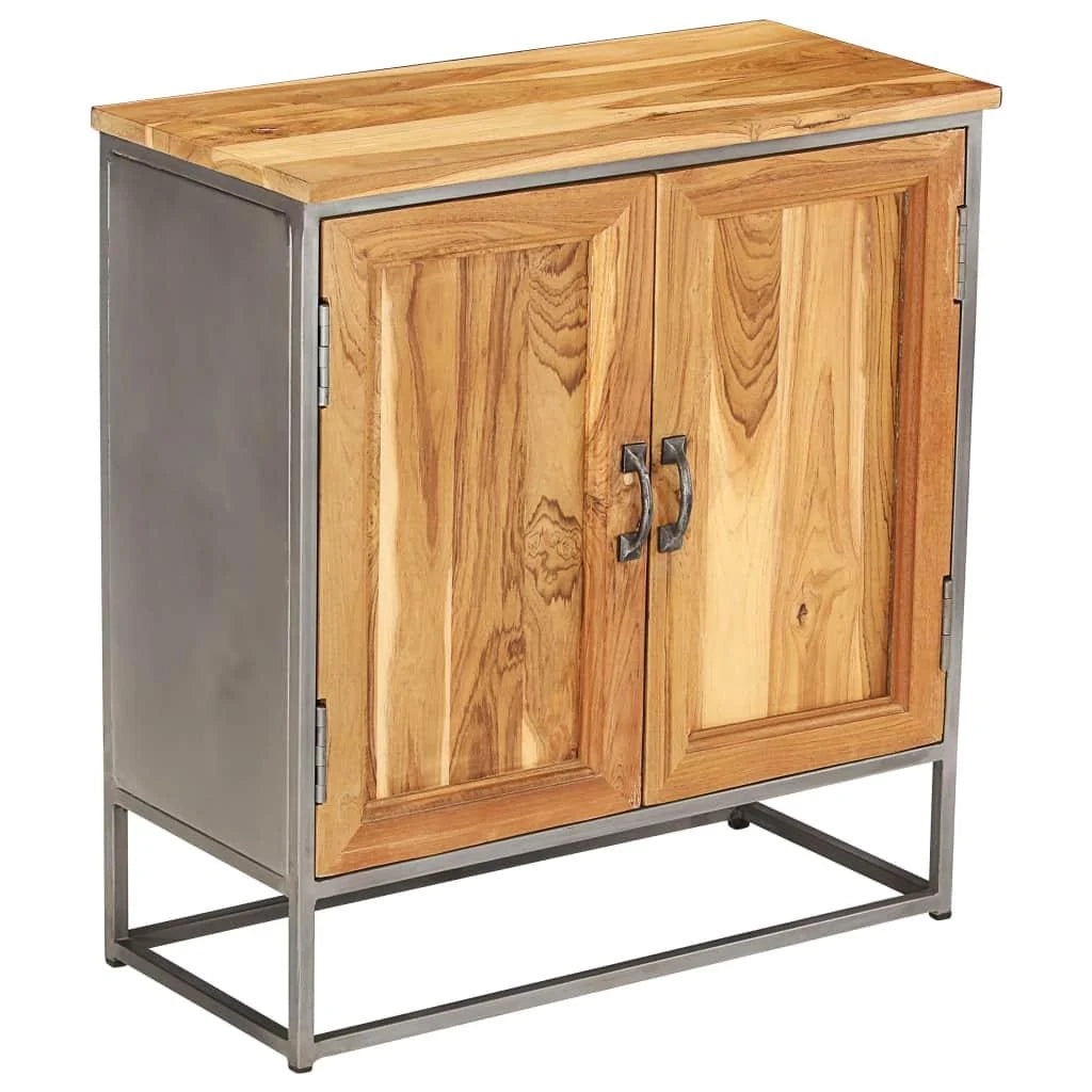 Credenza buffet consolle mobile contenitore in teak riciclato e acciaio 70 cm marrone 4402120