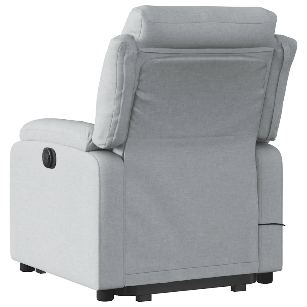 Divano Sedia-Poltrona Alzapersona Massaggi Reclinabile Grigio Chiaro Tessuto 692167