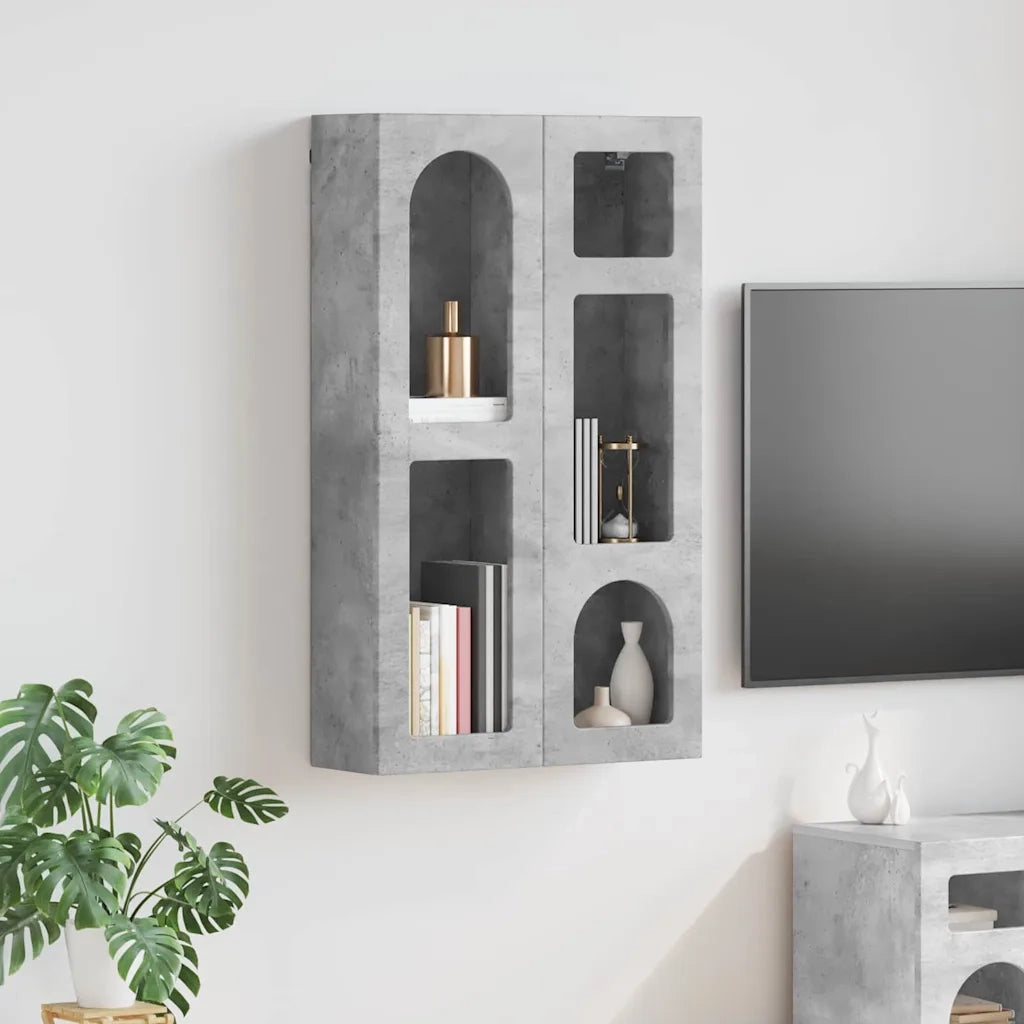 Armadio pensile con lo scaffale Grigio cemento 59 x 20 x 100 cm