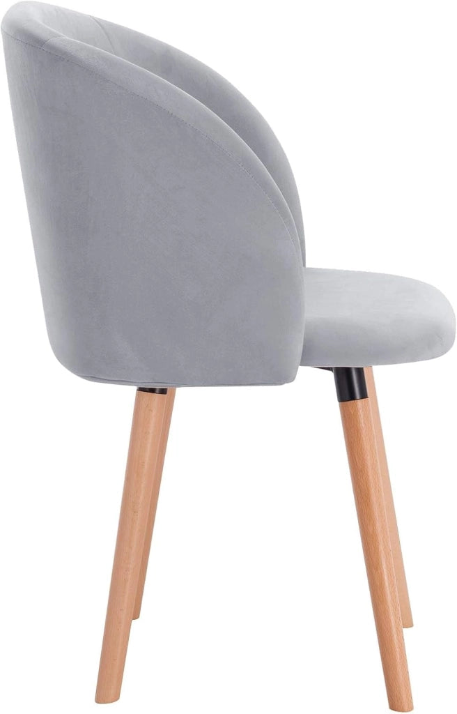 set di 6 sedie sala da pranzo sedie cucina moderne poltroncina salotto Adatte per Sala da Pranzo, Soggiorno, Camera da Letto Estetica in Tessuto di velluto Gambe di Legno, Grigio BH121gr-6