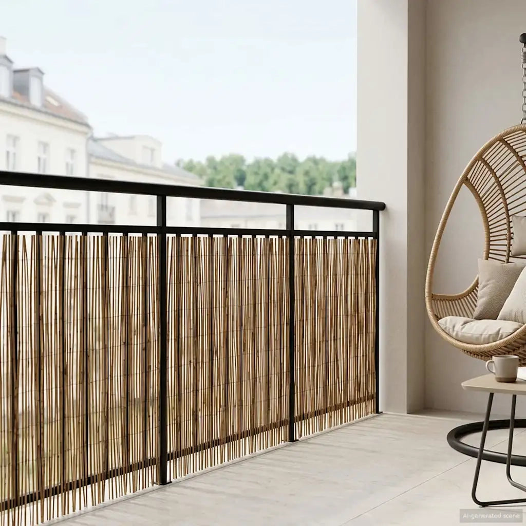 Recinzione per Giardino | Recinzione da cortile Carbonizzato 300 x 80 cm Giunco