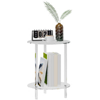 Tavolino da Soggiorno Rotondo a 2 Livelli Ø40x50 cm in Acrilico Trasparente