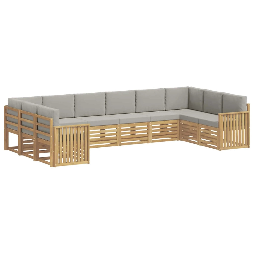 Set di divani da esterno 10 pcs Bianco e Grigio Chiaro 3392581