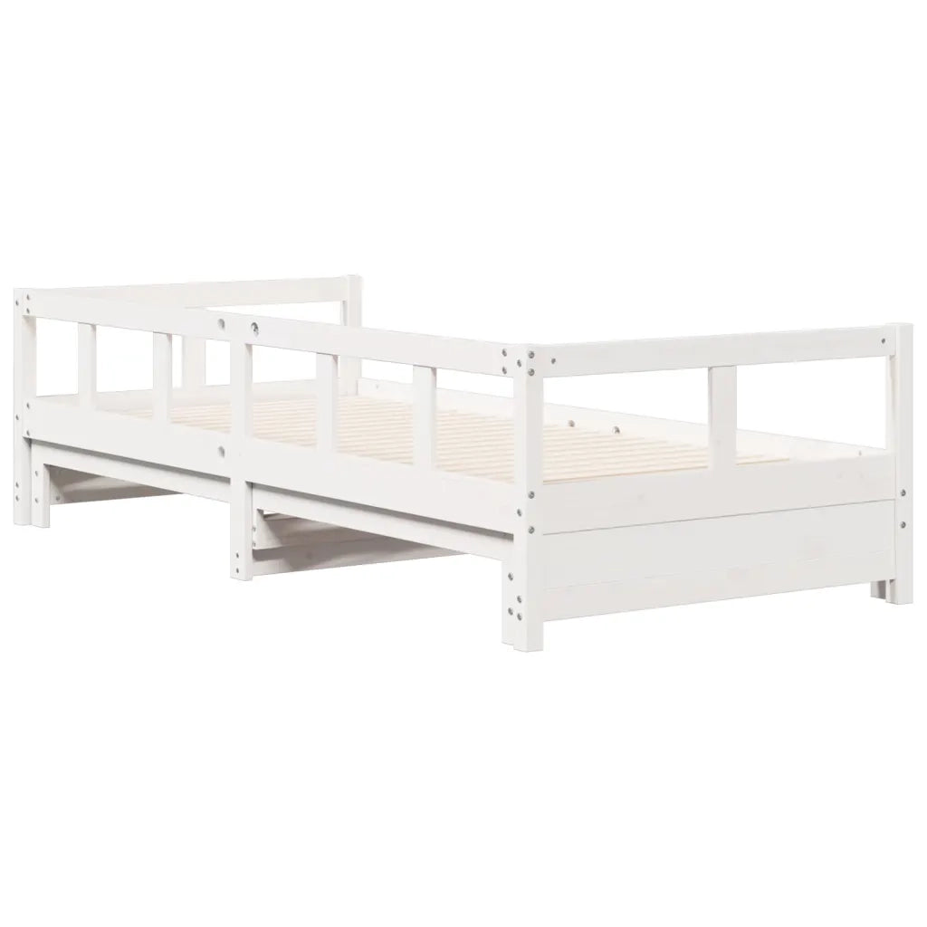 Dormeuse senza Materasso-Divano Letto-Struttura Letto Bianca 90x200 cm Legno Massello Pino 805154