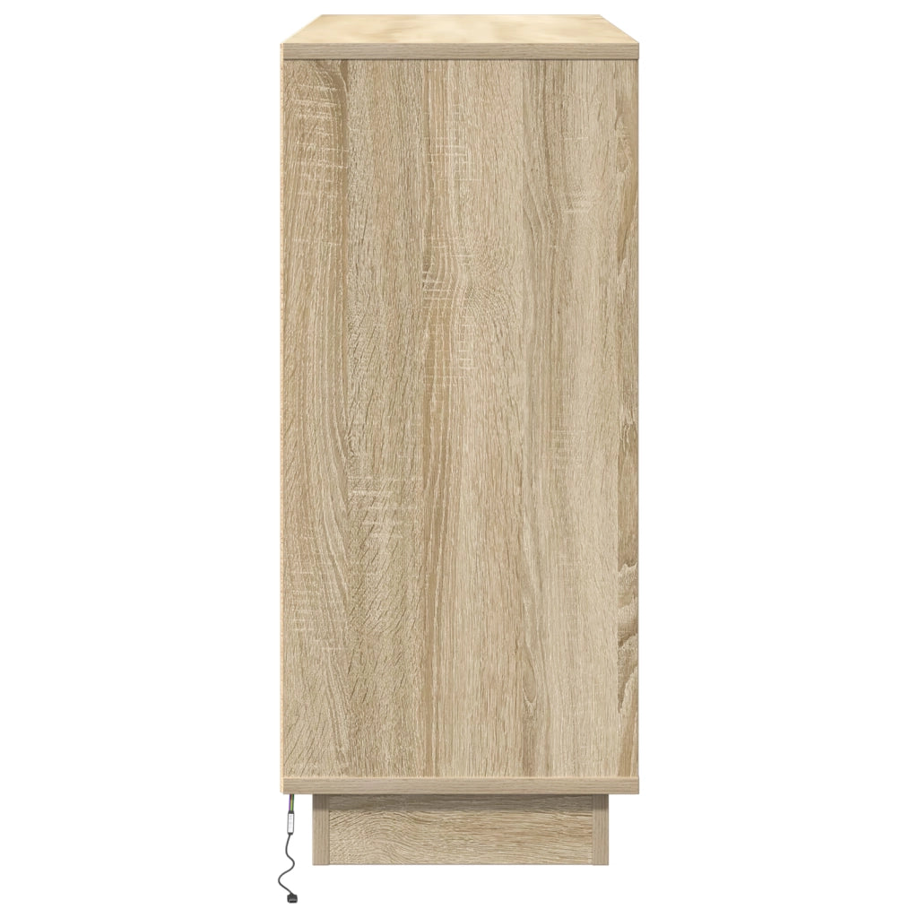 Mobile con LED Quercia Sonoma 90x32x75 cm in legno ingegnerizzato