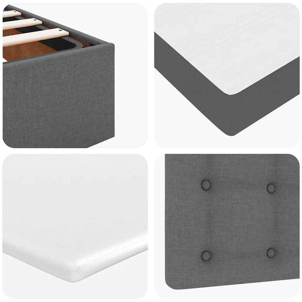 Struttura Letto Pouf con Materasso 180x200 cm in Tessuto 3313342