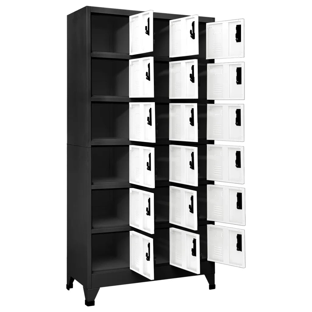 Armadietto moderno con ante chiudibili a chiave 90 x 40 x 180 cm acciaio antracite 02_0047042