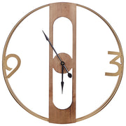 Orologio da Parete Marrone MDF ø 50 cm Effetto Legno Rustico Interni Cucina Camera da Letto Soggiorno