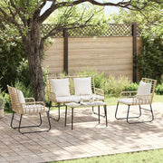 Set di Mobili da Giardino 4 pcs Nero e antracite polyrattan 3379041