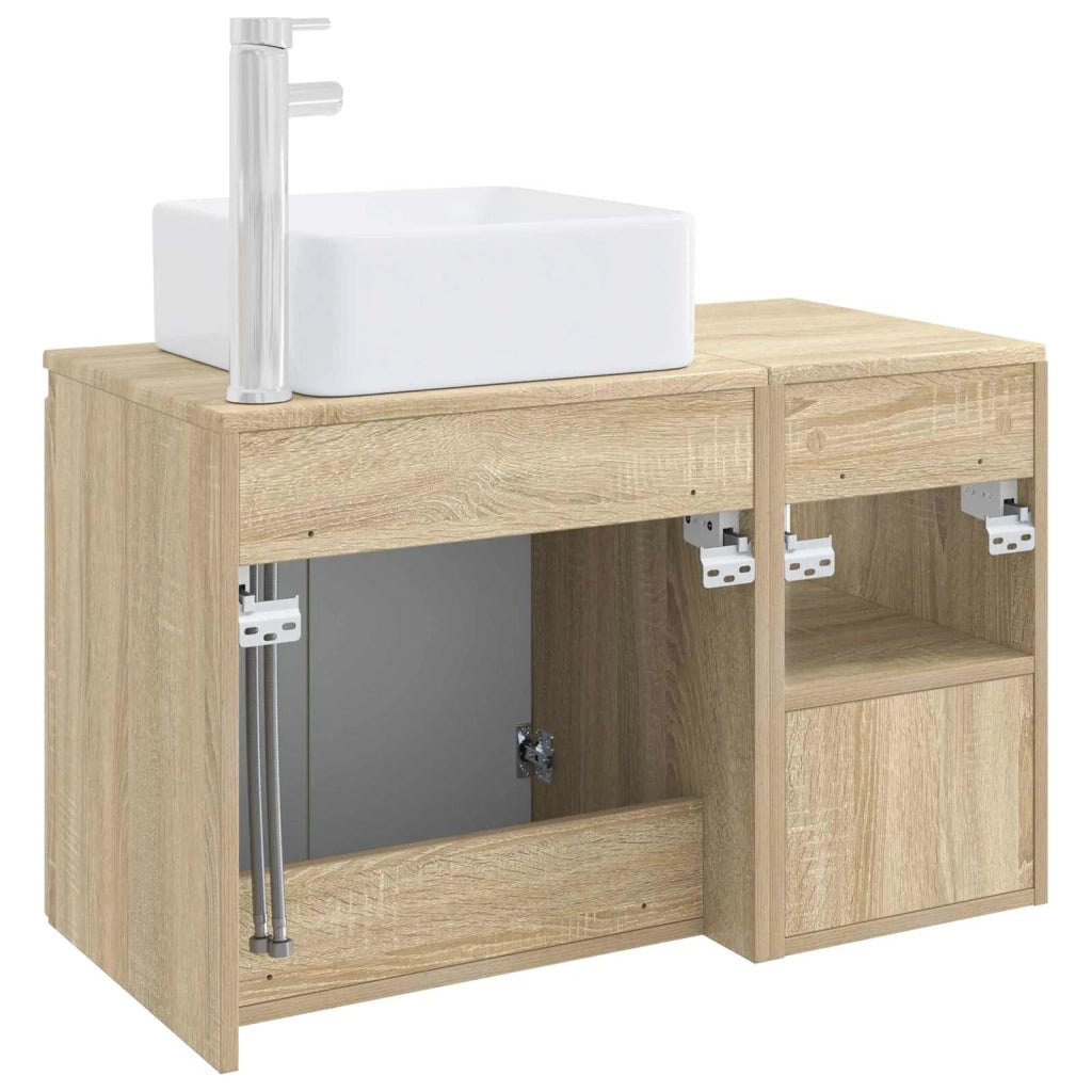 Set di mobili per il bagno 2 pz Rovere Sonoma 3404046