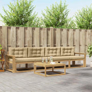 Set di divani da esterno con cuscino 4 pcs Bianco e Beige