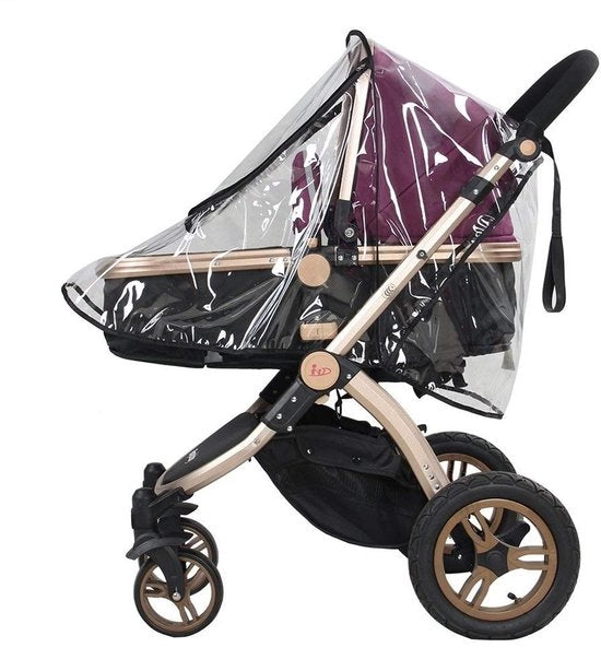 Copertone per passeggino universale trasparente in PVC impermeabile con chiusura a righello - Dimensioni 55x75x40 cm - Accessorio per passeggino - 100% nuovo - Copertone per passeggino