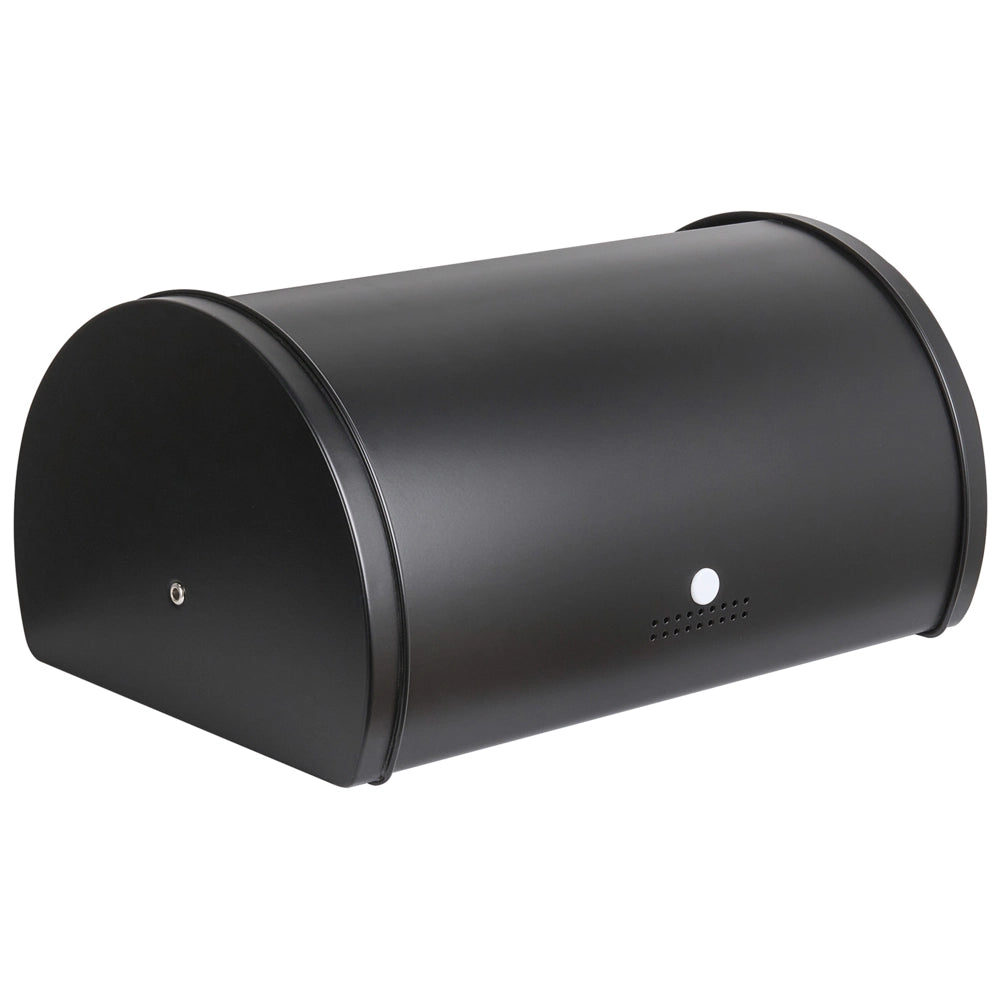 Contenitore per il pane in acciaio inossidabile nero 38 x 26 x 19 cm decorativo con coperchio avvolgibile Cucina moderna