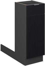 Isola cucina Fame-Line, Nero a righe, 30 cm senza piano di lavoro