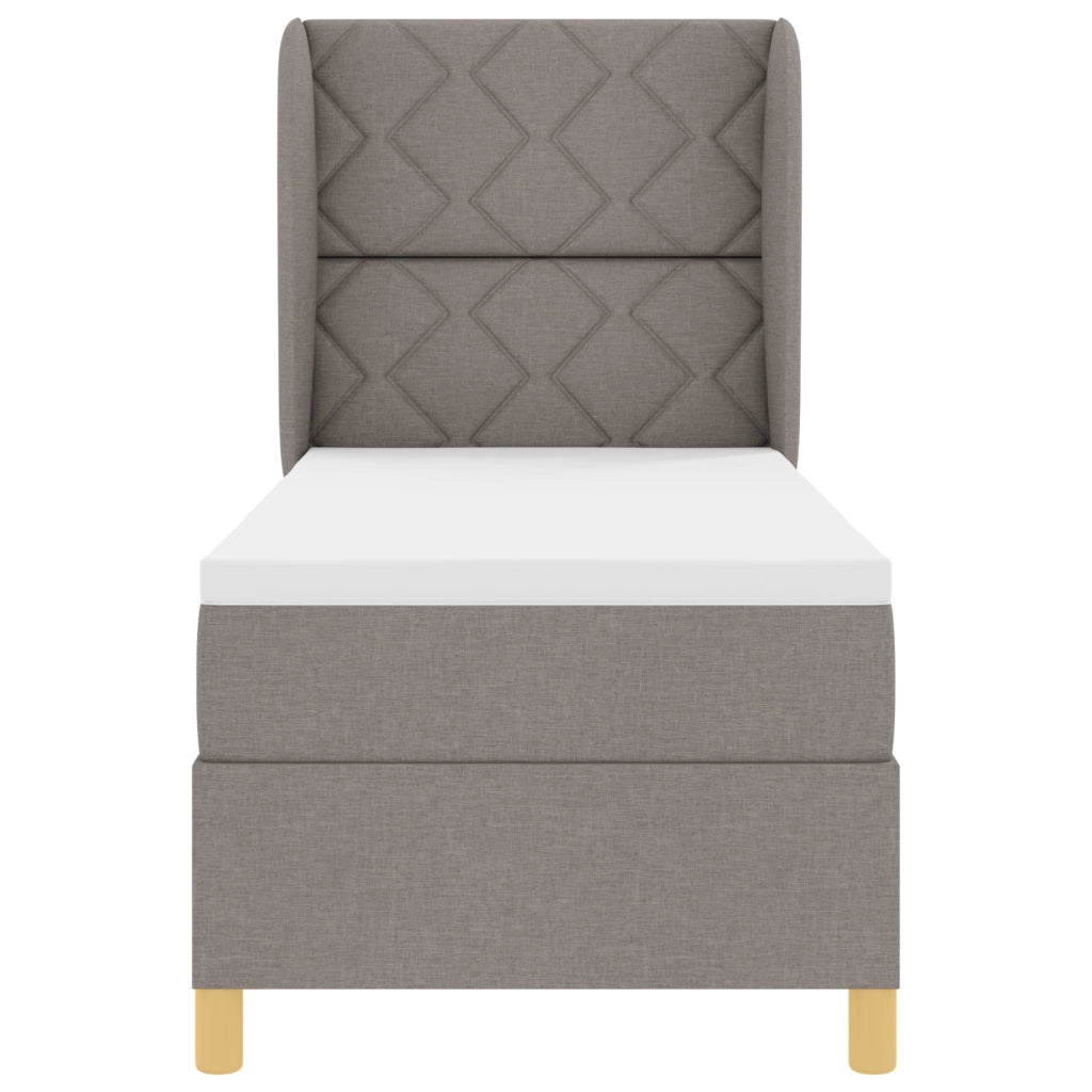 Letto Box Spring con Materasso Tortora 80x200 cm Tessuto