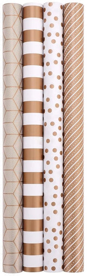 Papeliera champagne dorata - set da 4 - 100% riciclabile - 44 cm x 3 m