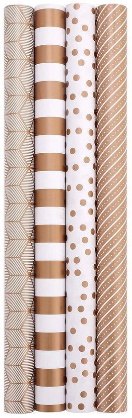 Papeliera champagne dorata - set da 4 - 100% riciclabile - 44 cm x 3 m