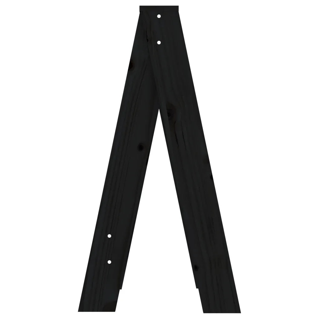 Sgabelli 2 pz Nero 40x40x75 cm in Legno Massello di Pino 823673