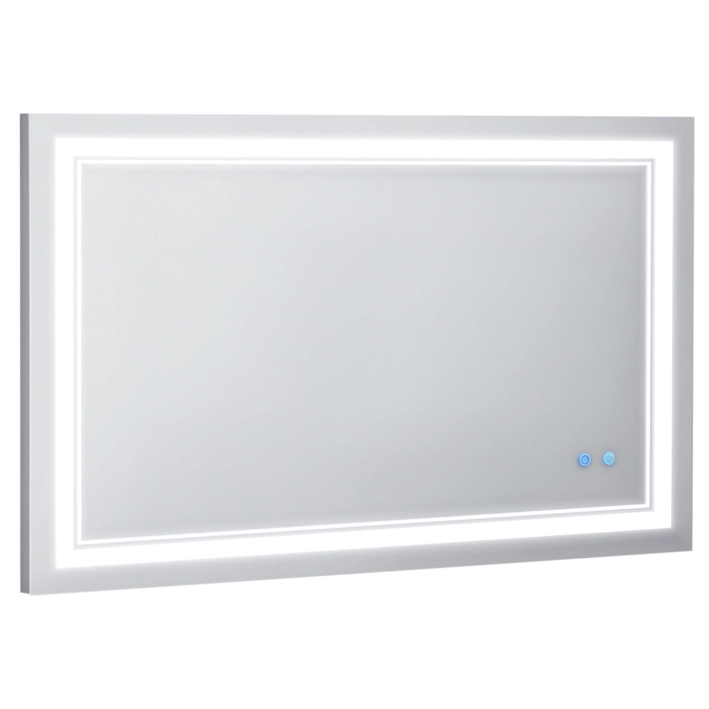 Specchio Bagno LED con Luce Regolabile e Interruttore Touch ¨C zephmum ¨C 100x60 cm Argento