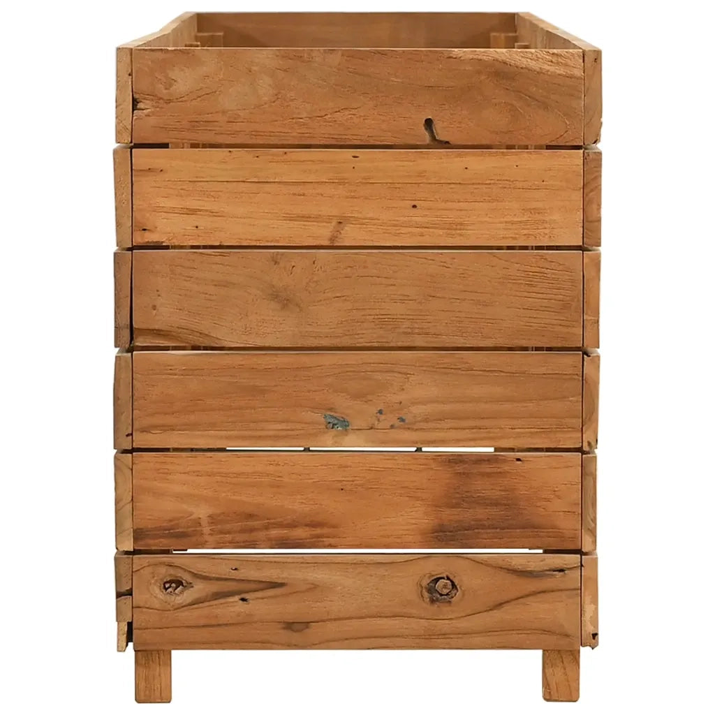 Letto Rialzato 150x40x55 cm Legno di Teak di Recupero e Acciaio 47426