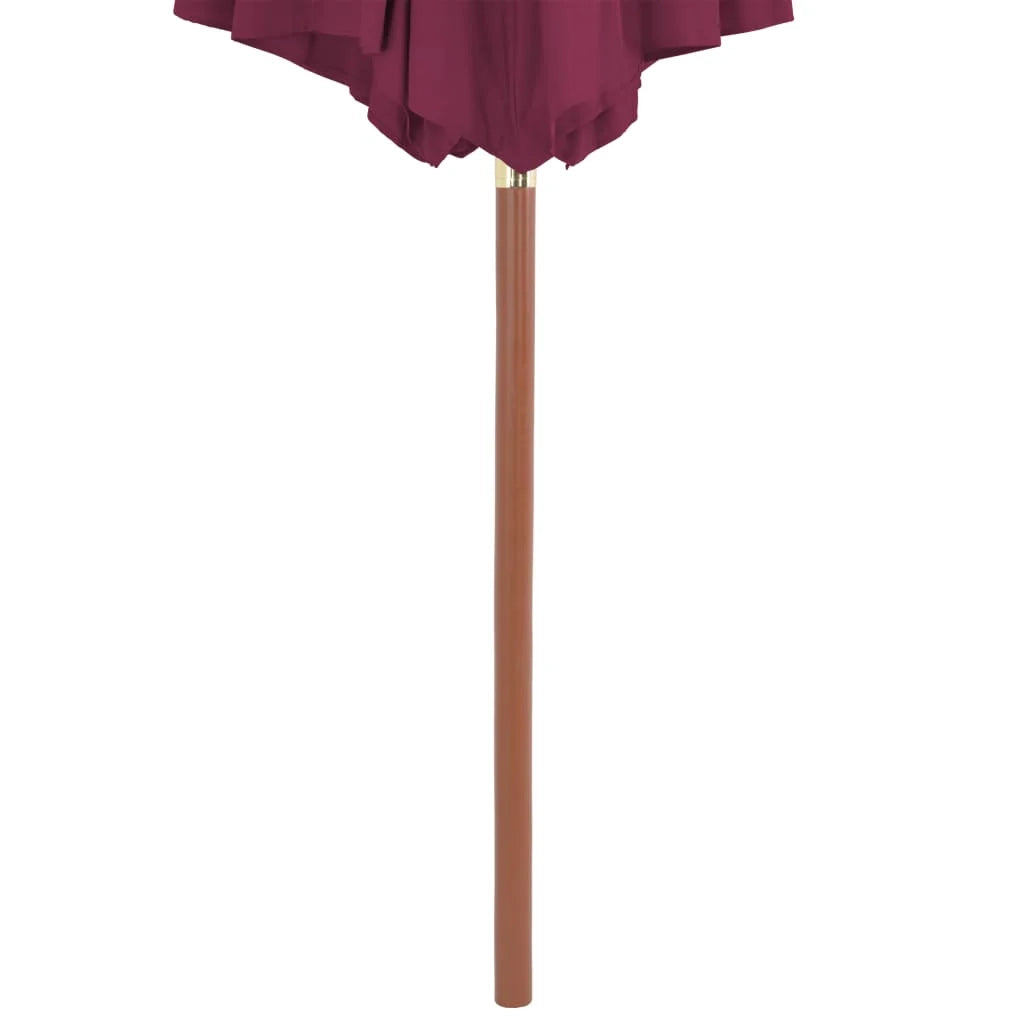 Ombrellone con palo in legno 300 cm rosso bordeaux 02_0008116