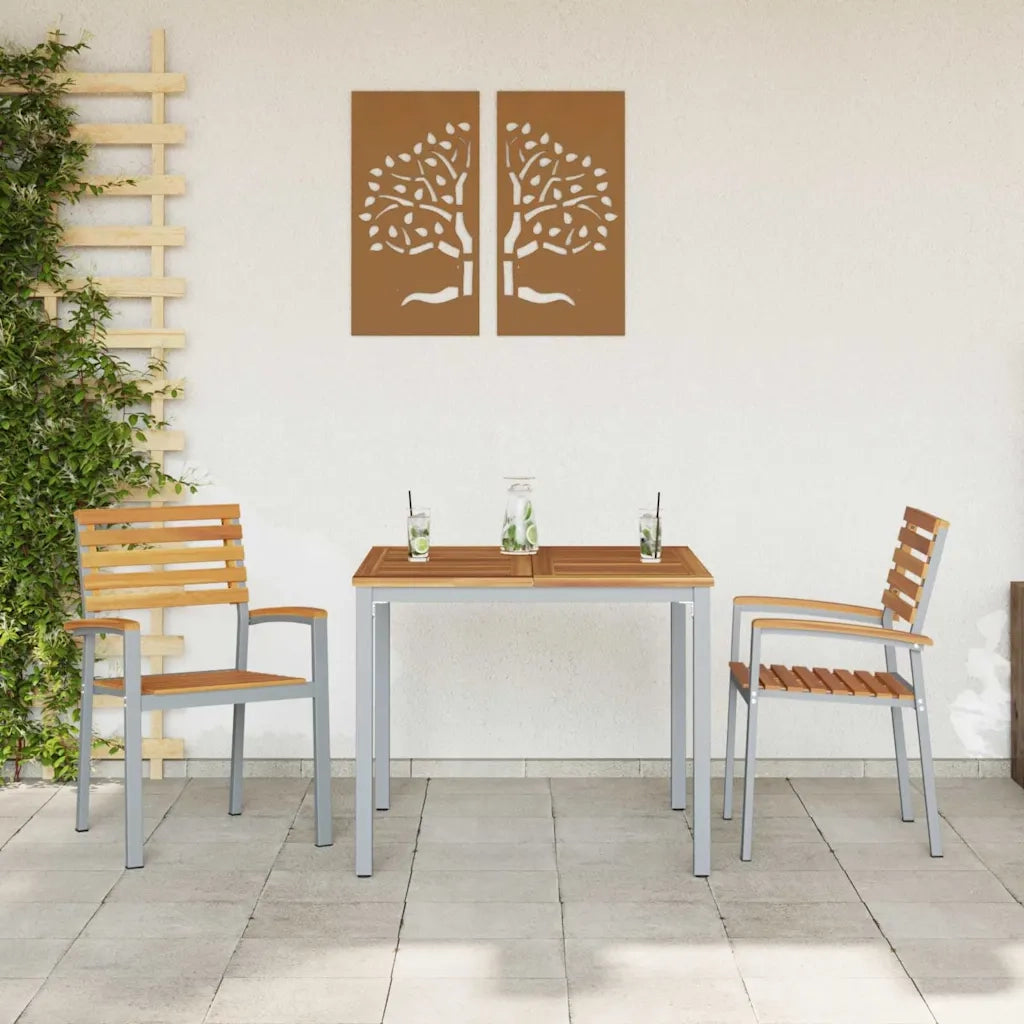 Sedia da Giardino 2 pz | Sedie da Esterno Marrone 56 x 57 x 87 cm