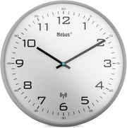 Orologio radiocomandato per muro, 30 cm, silenzioso, cornice grigia, facia oraria bianca, modello 13081 - moderno e silenzioso, grigio